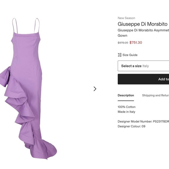 New with tags GIUSEPPE DI MORABITO Assymmetric Ruffled Square-Neck Gown 40 IT - Picture 3 of 14